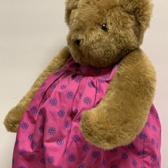 Brown Vermont Teddy Bear Plush Pregnant Dress 16" Stuffed Animal Gender Reveal - Picture 1 of 5